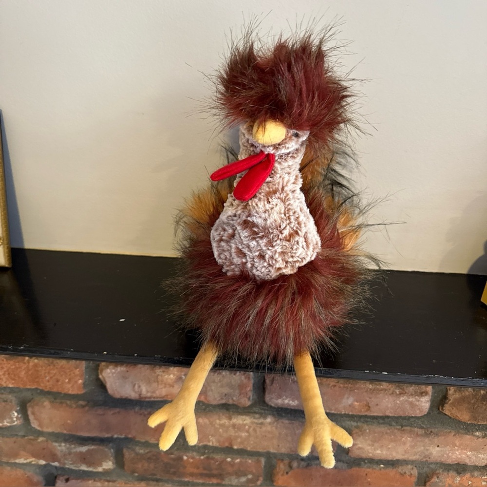 Feathered Fun Rooster Bird Toy - Red and Brown